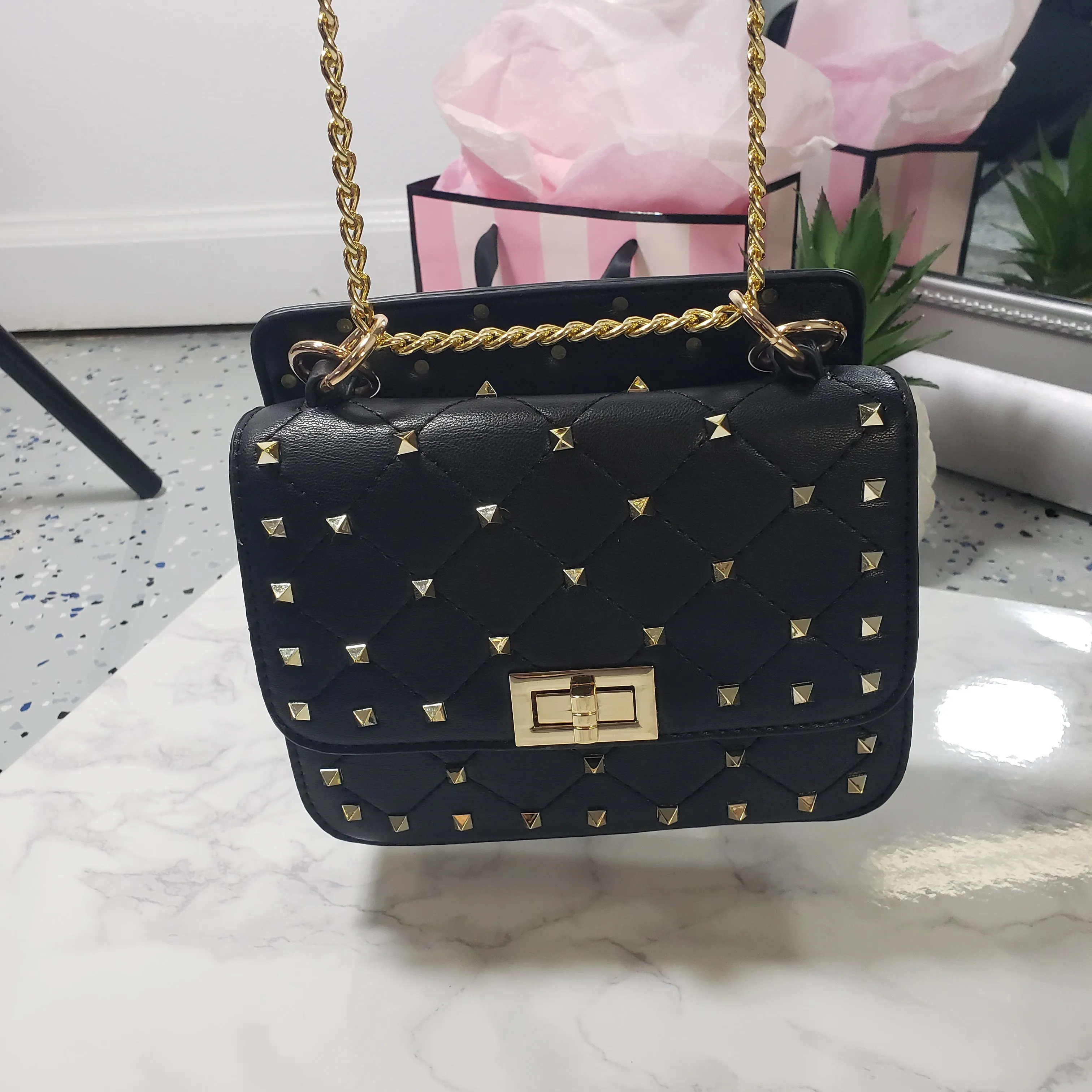 Cross~Mini Studded Body Bag