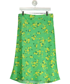 Dannii Minogue green floral Printed Midi Skirt petite length UK 18
