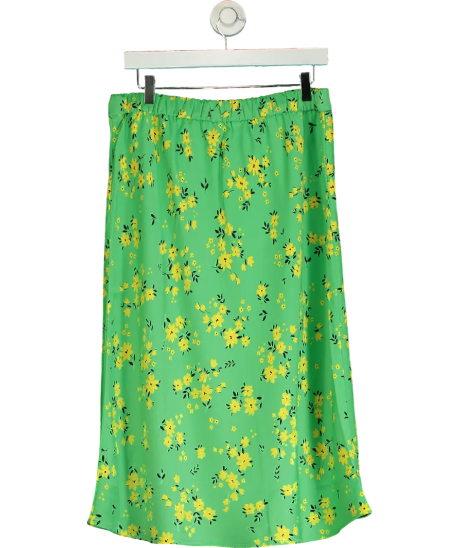 Dannii Minogue green floral Printed Midi Skirt petite length UK 18