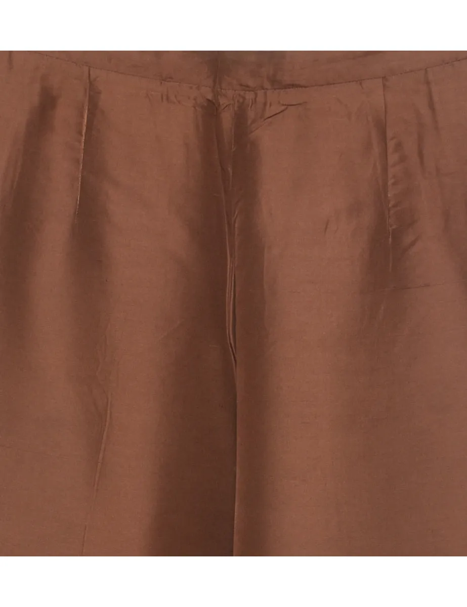 Dark Brown High Waist Trousers - W26 L26