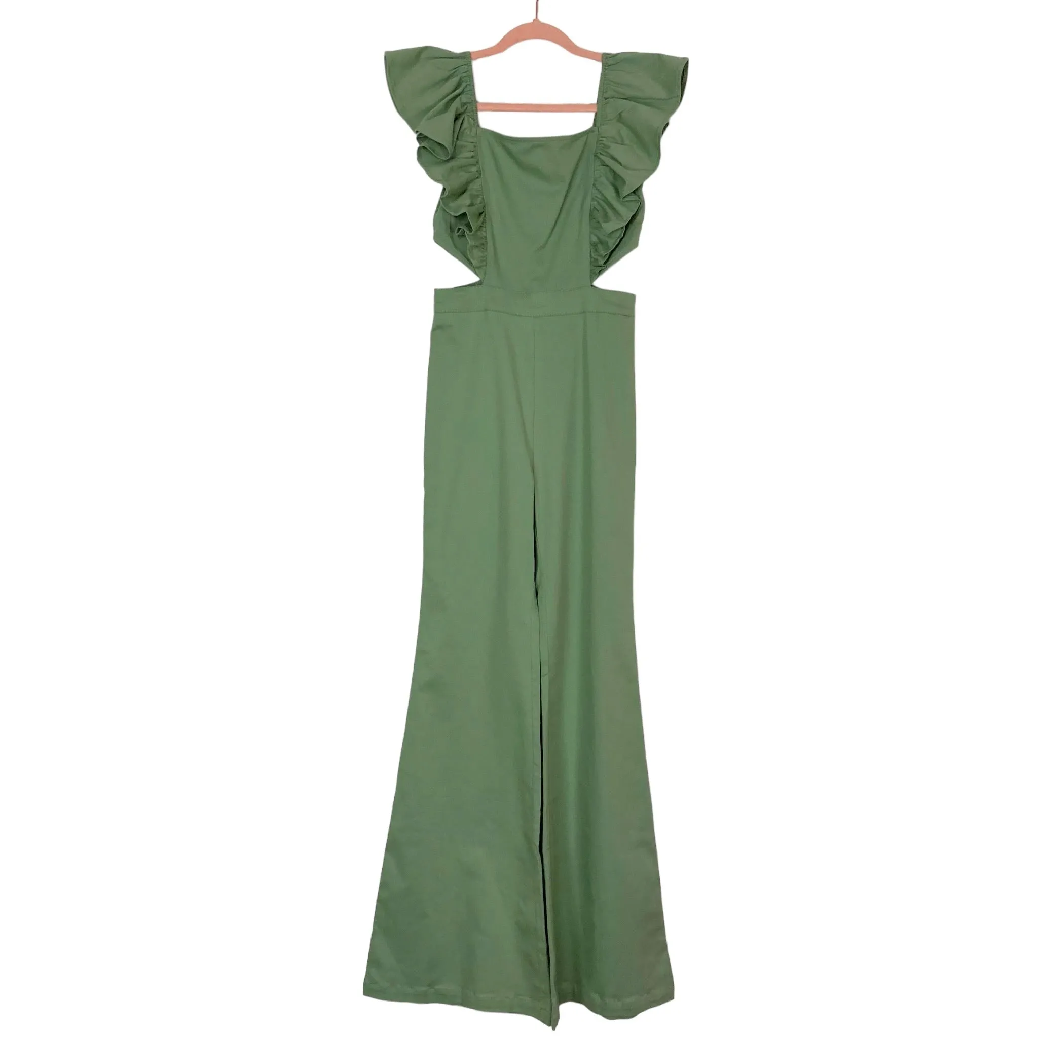Denim by Flying Tomato Sage Loving the Night Ruffle with Side Cut Outs Jumpsuit NWT- Size S (sold out online)