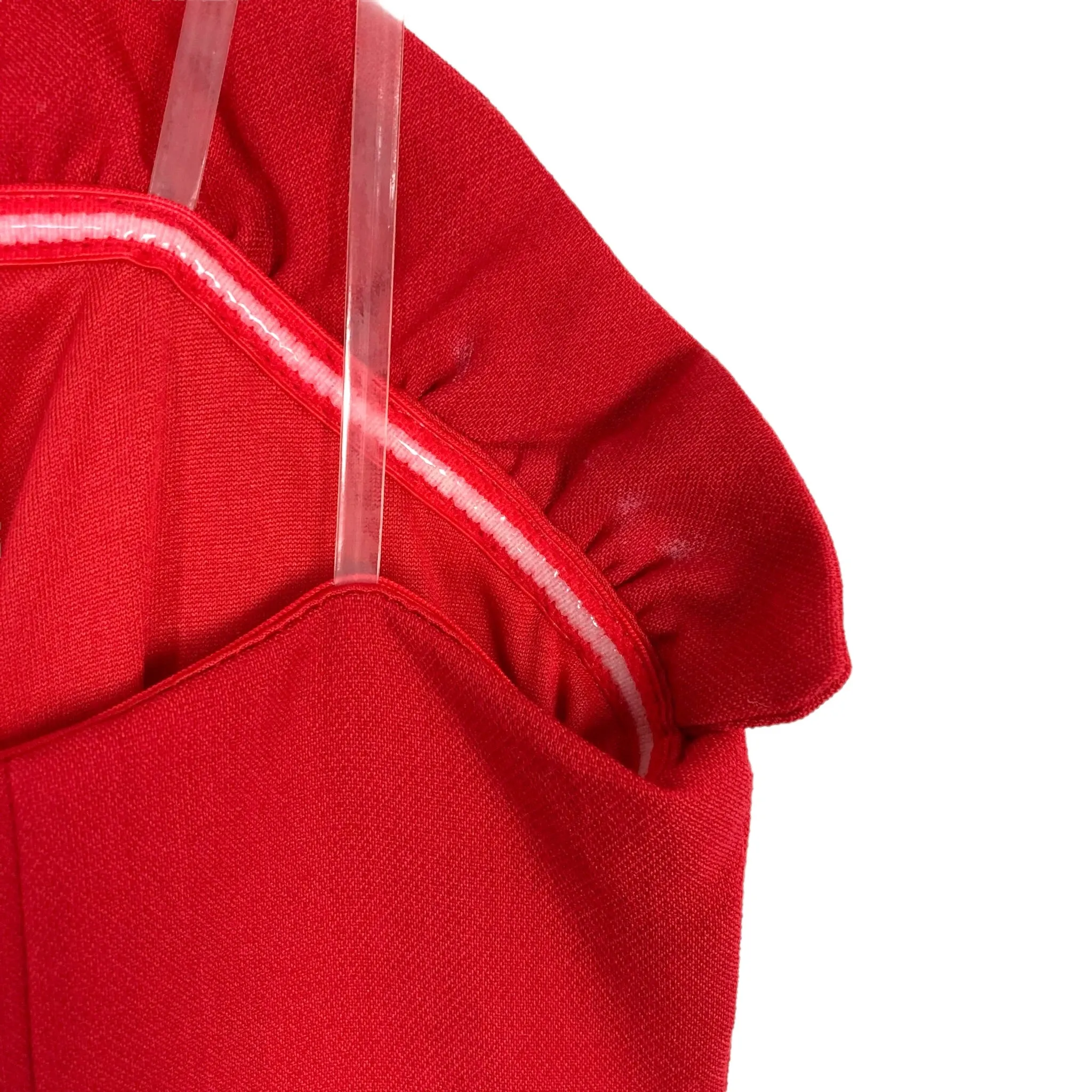 Do Be Red Strapless Ruffle Jumpsuit- Size S