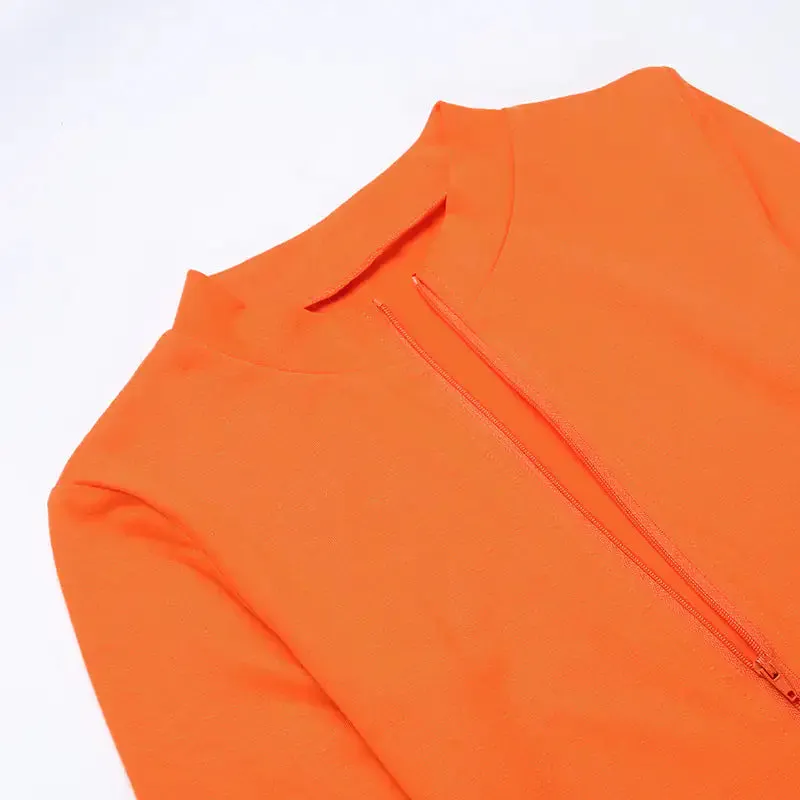 Don't Look Away Zipper Midi Dress^