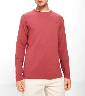 Double Melange Long Sleeve T-Shirt Red