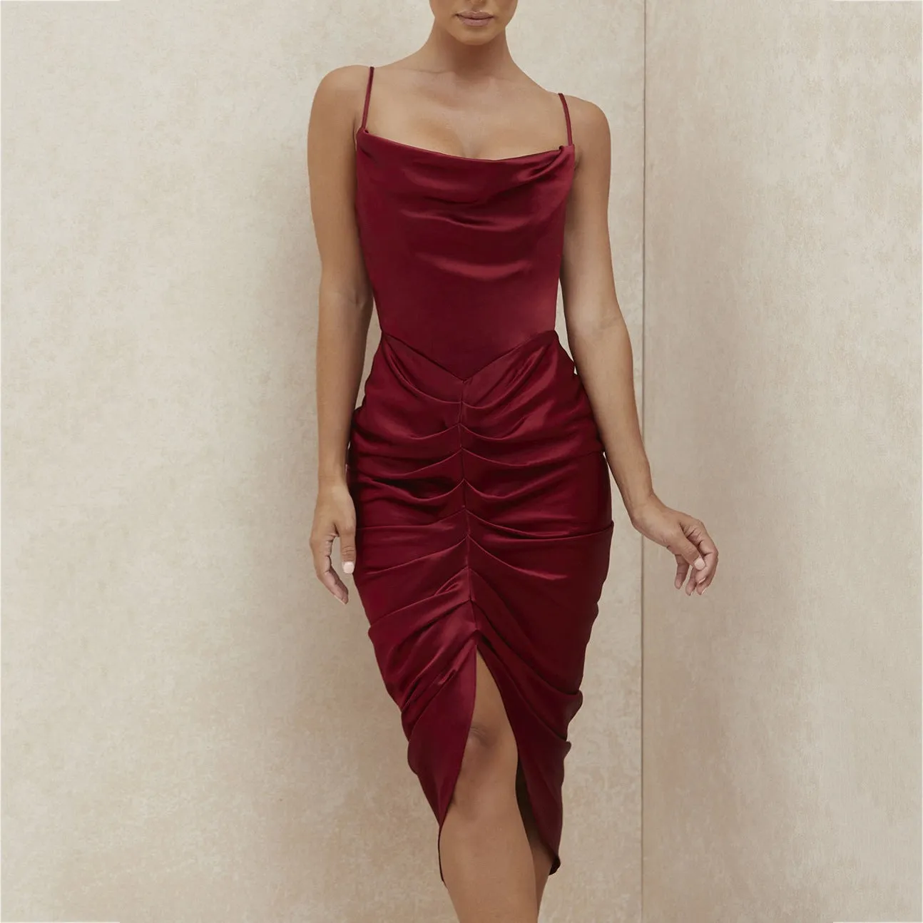 Dunnmall Lost in the Moment Pleated Midi Dress