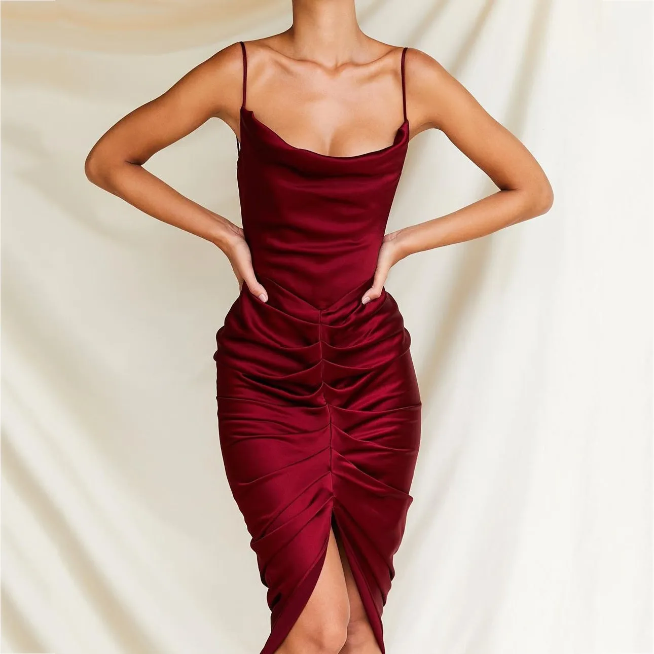 Dunnmall Lost in the Moment Pleated Midi Dress