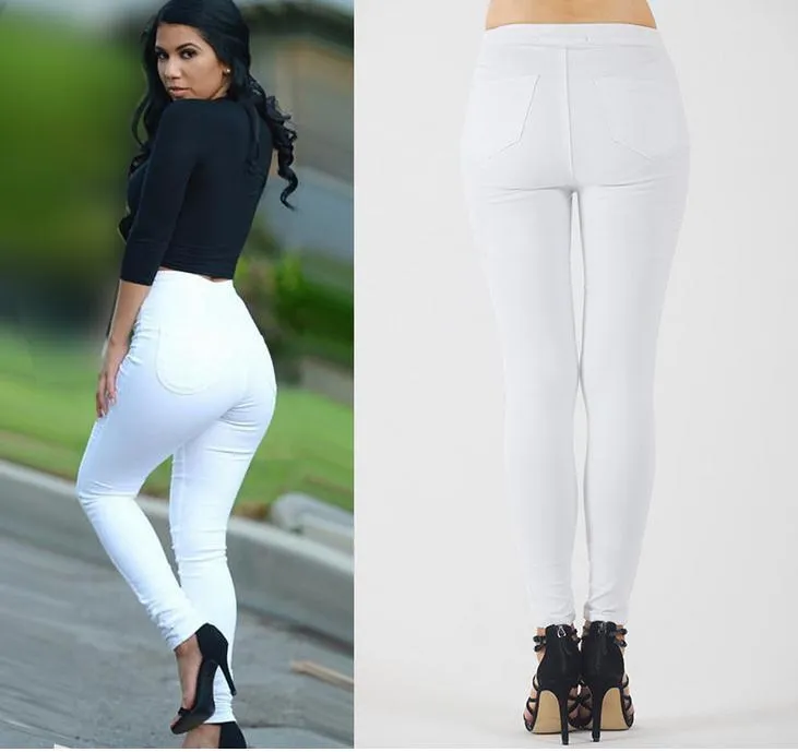 Elastic Slim Straight Casual Skinny High Waist Pants