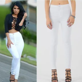 Elastic Slim Straight Casual Skinny High Waist Pants