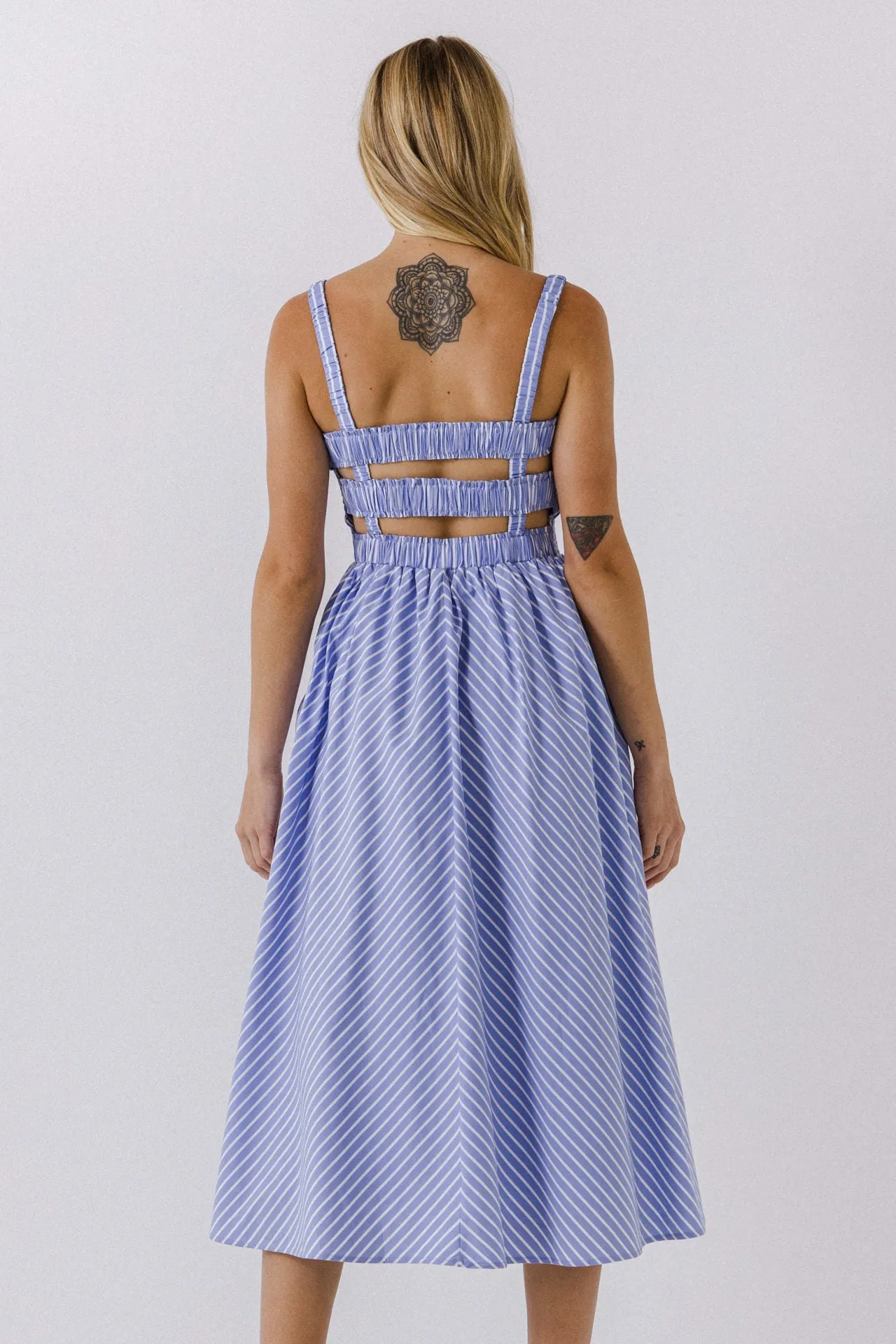 English Factory - Stripe Smocked Dress