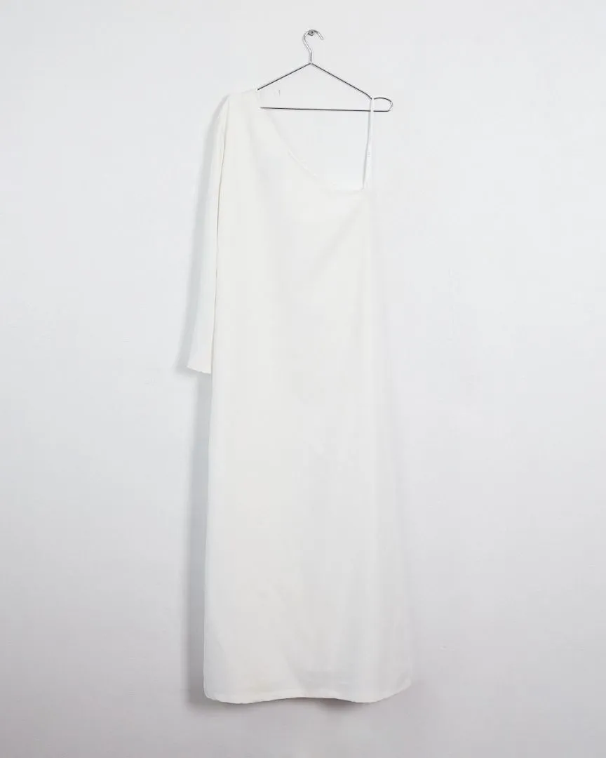 Esse 'one shoulder column' dress, white, 12
