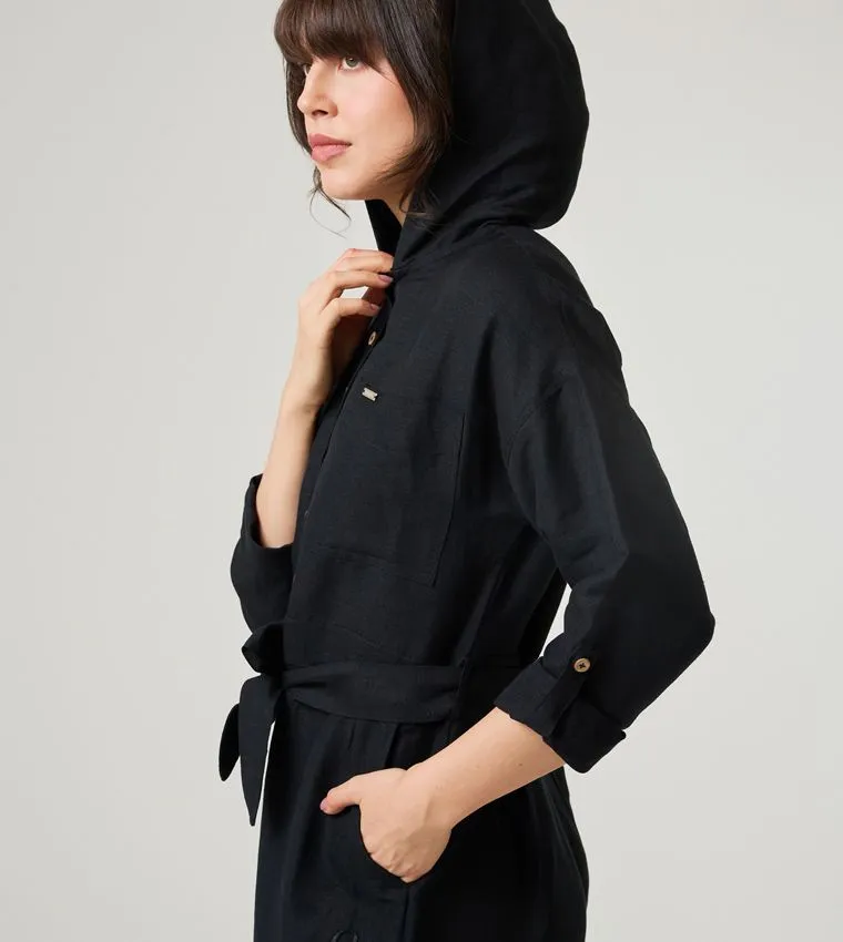 F5 WIDE LEG HOODED JUMPSUIT