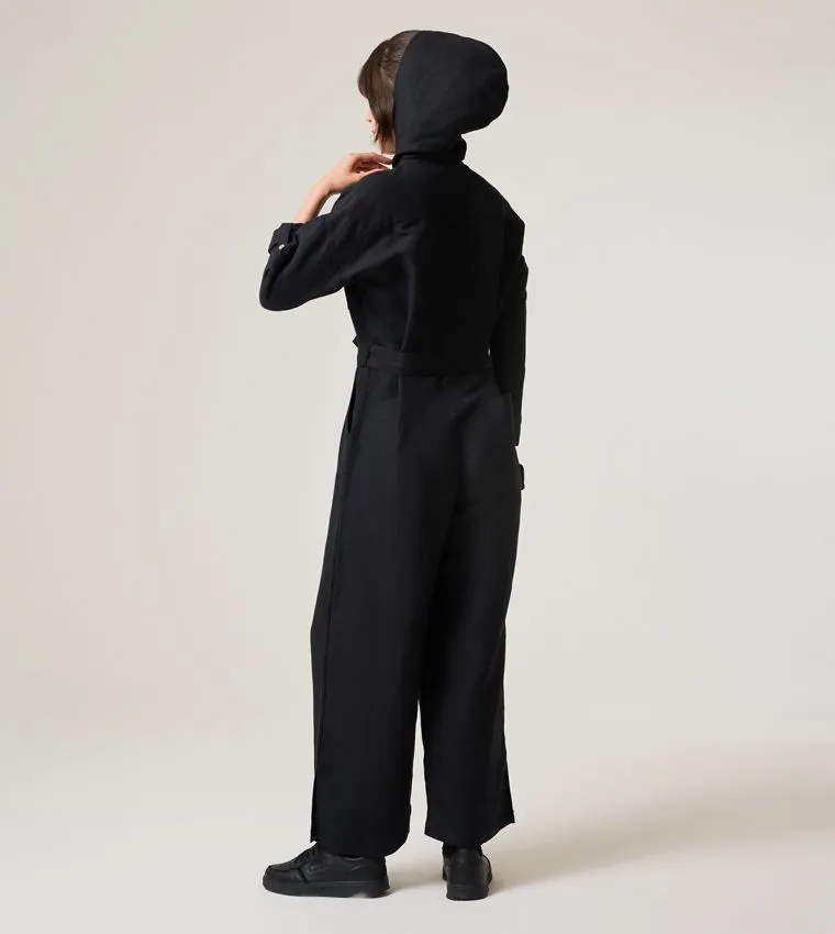 F5 WIDE LEG HOODED JUMPSUIT