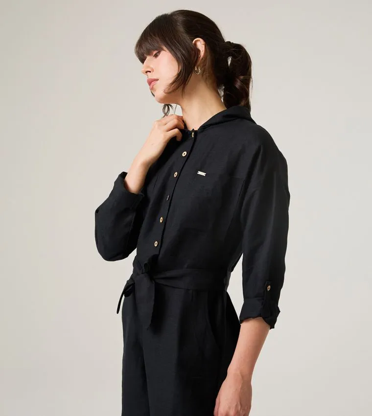 F5 WIDE LEG HOODED JUMPSUIT