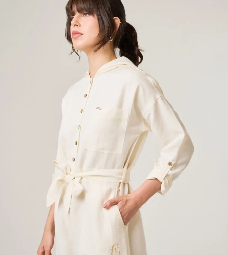 F5 WIDE LEG HOODED JUMPSUIT