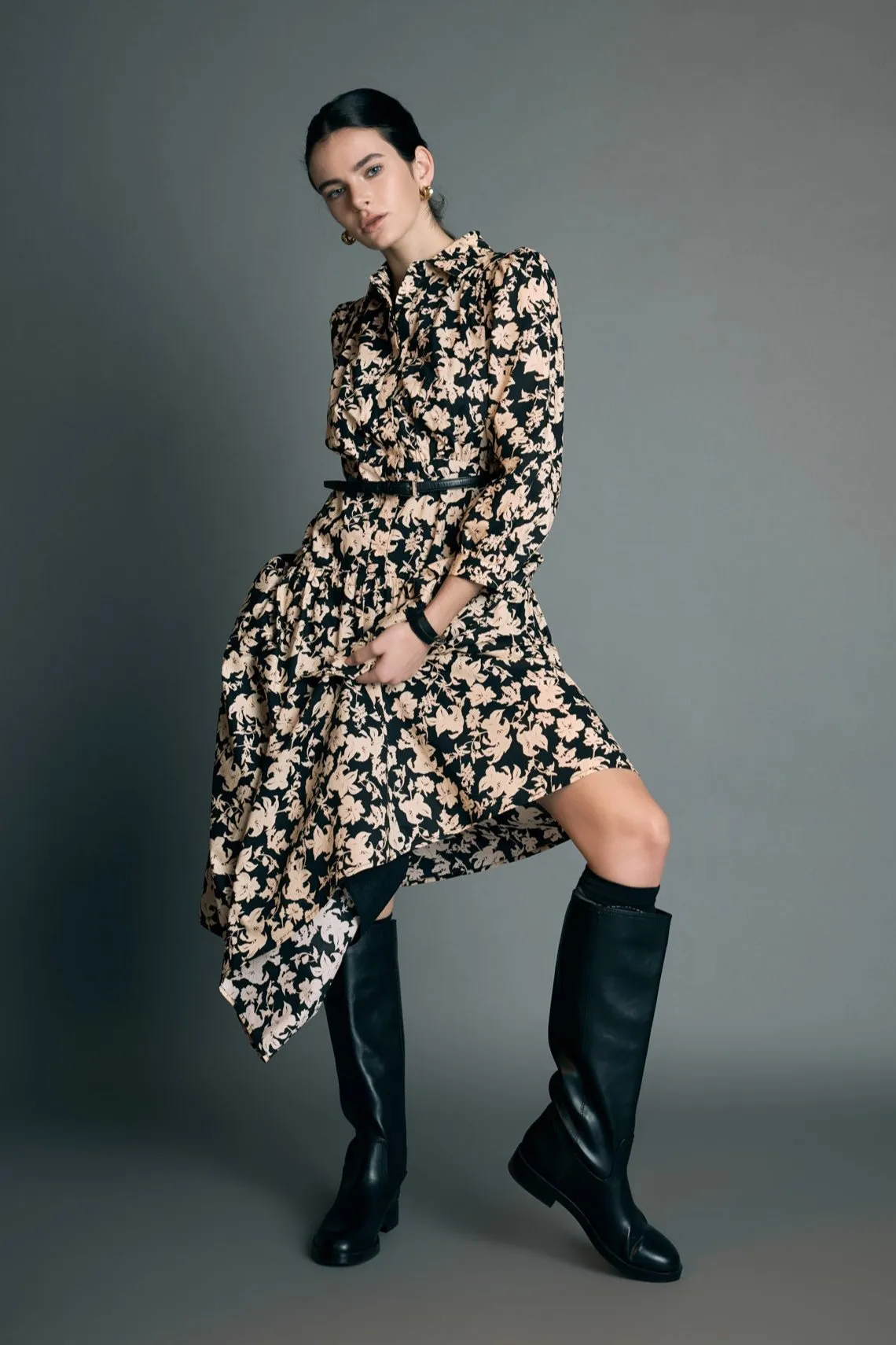 Fall Printed Midi Dress