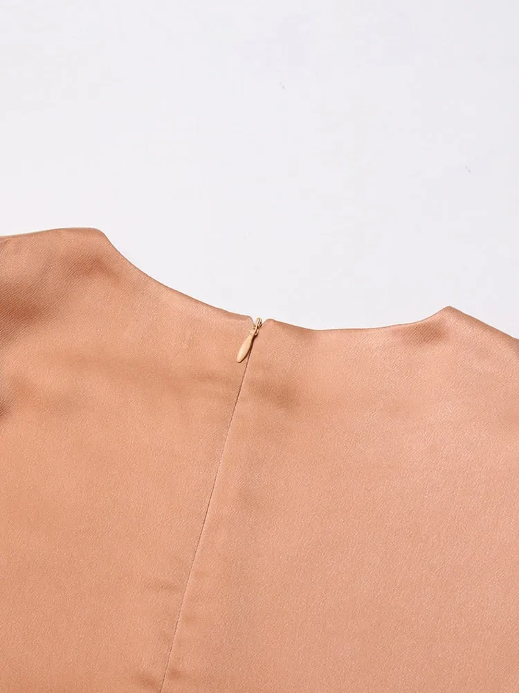 Fashion Solid Minimalist Dress For Women Round Neck Batwing Sleeve Loose Dresses Female Summer Clothing Style