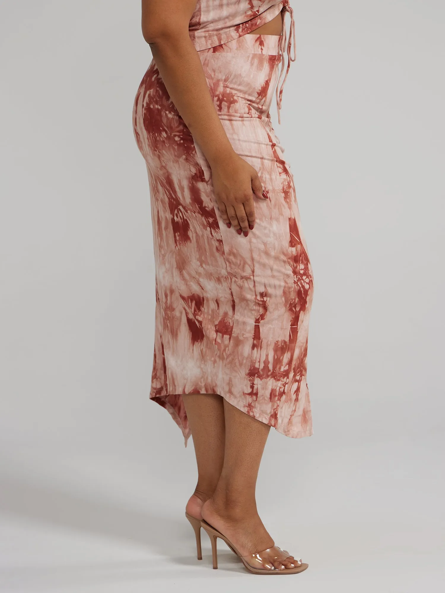 Fashion To Figure - Side Slit Ruched Midi Skirt