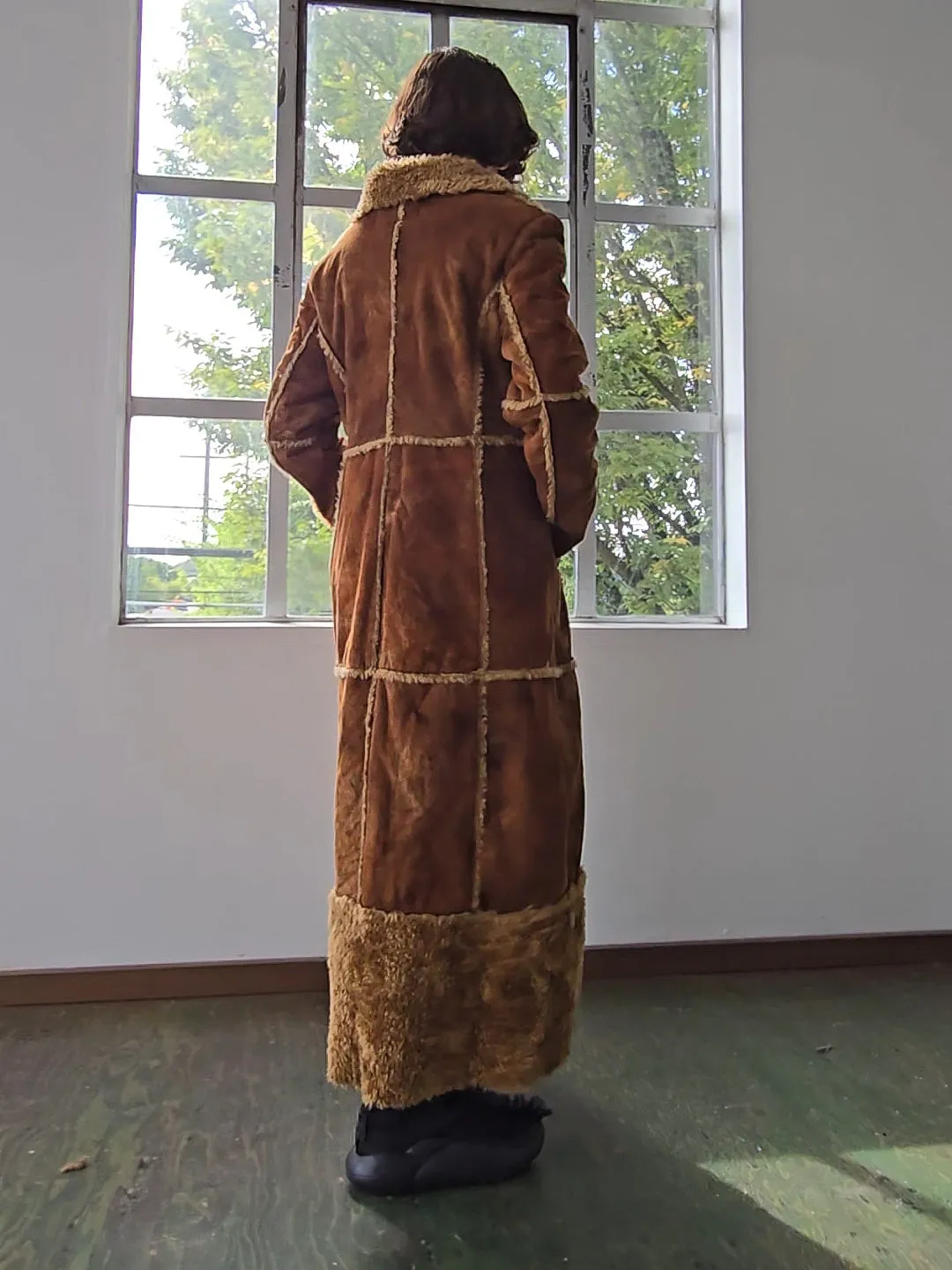 Faux Shearling Maxi Coat (L)
