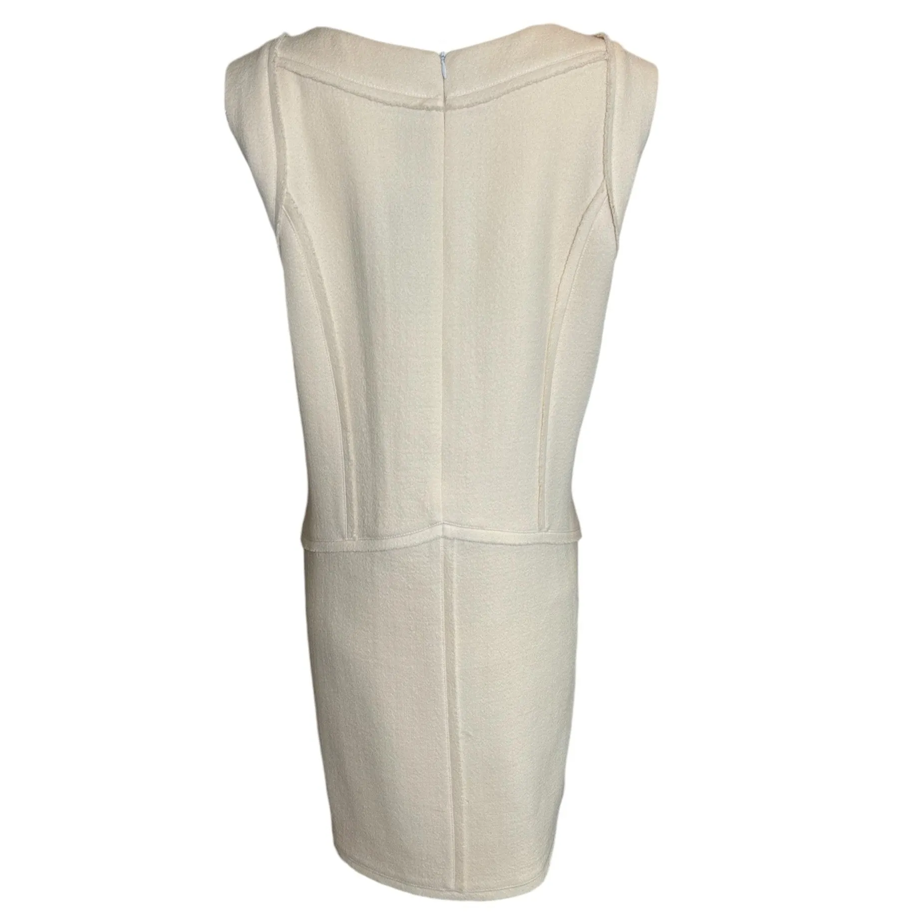 Fendi Eggshell Structured Reverse-Seam Shift Dress