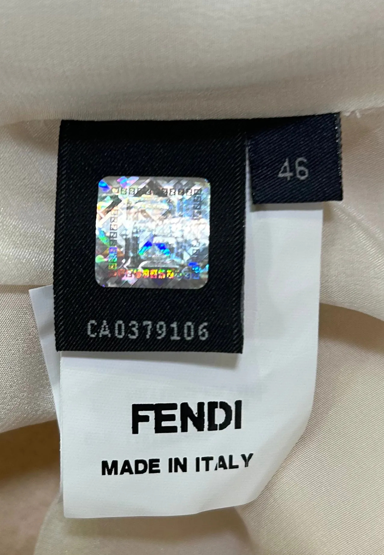 Fendi Eggshell Structured Reverse-Seam Shift Dress