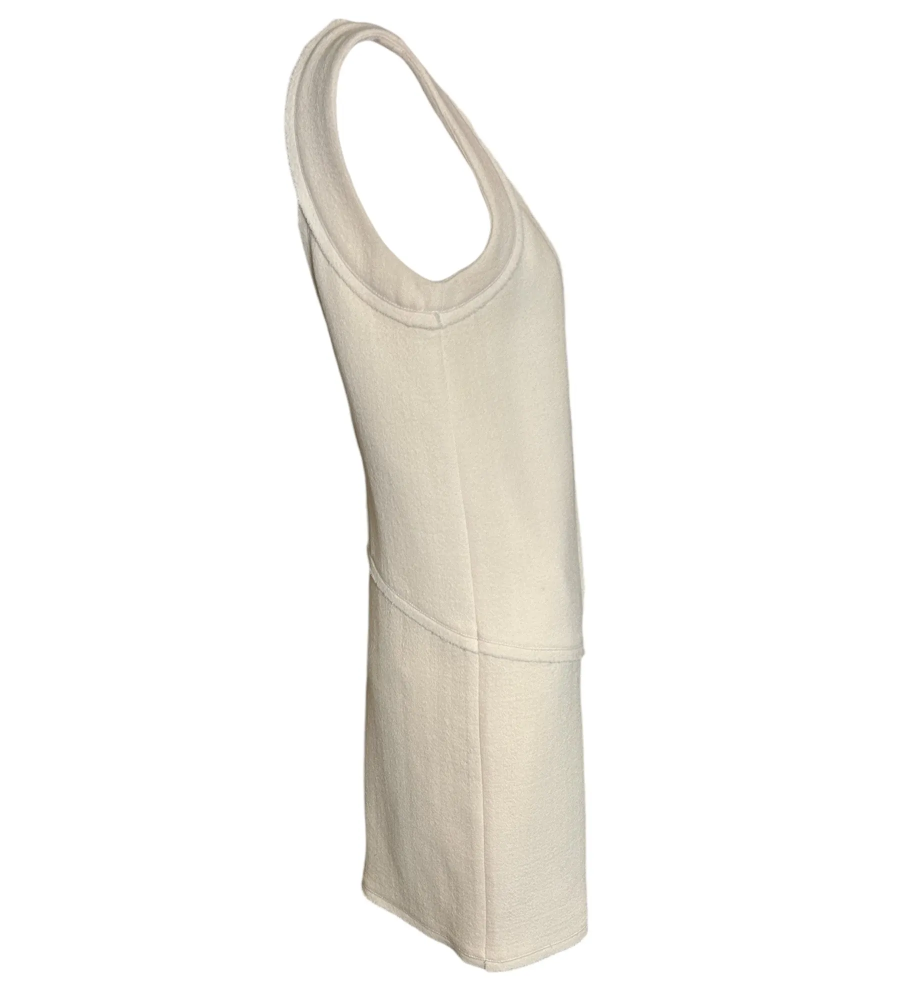 Fendi Eggshell Structured Reverse-Seam Shift Dress