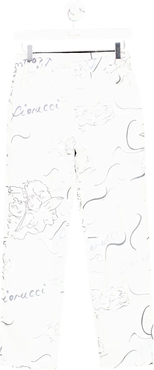 Fiorucci White Printed Trousers UK S