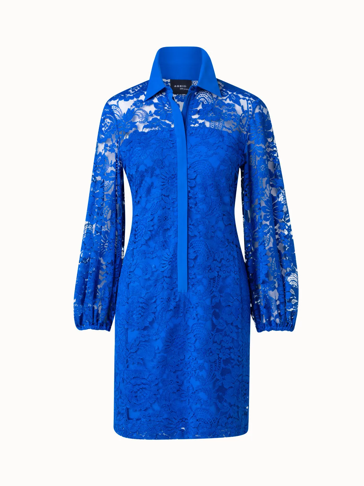 Floral Techno Lace Shirt Dress