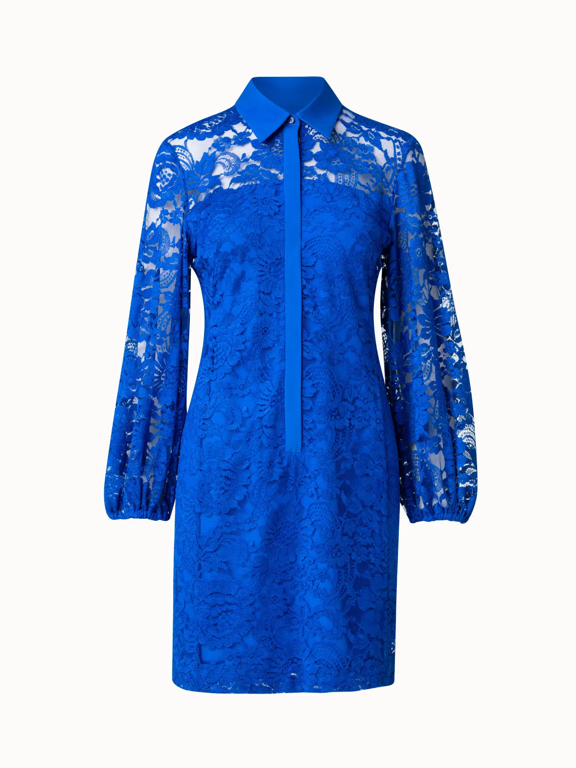 Floral Techno Lace Shirt Dress