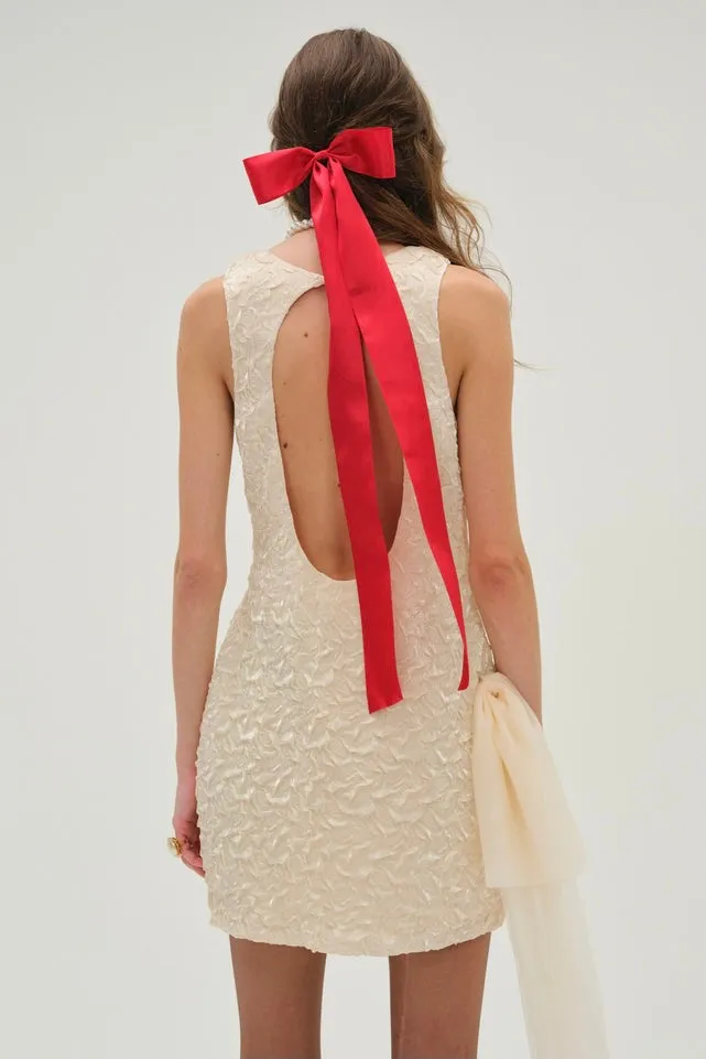 For Love & Lemons Frosted Organza Mini Dress - Cream