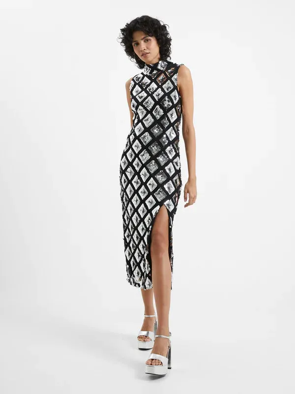French Connection Axel Embellished Dress-Black/Silver-71VBP