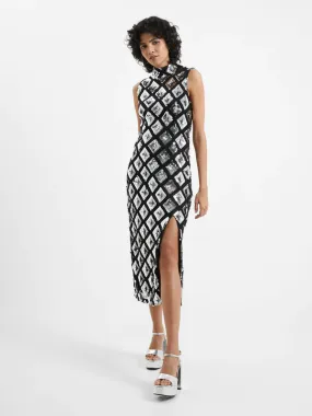 French Connection Axel Embellished Dress-Black/Silver-71VBP