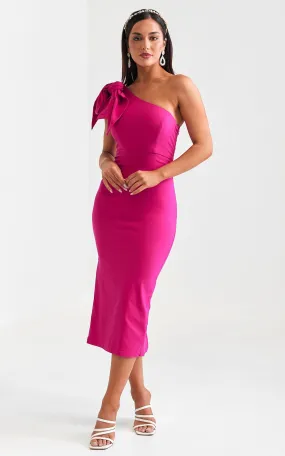 Freya Midi Dress - Magenta Pink