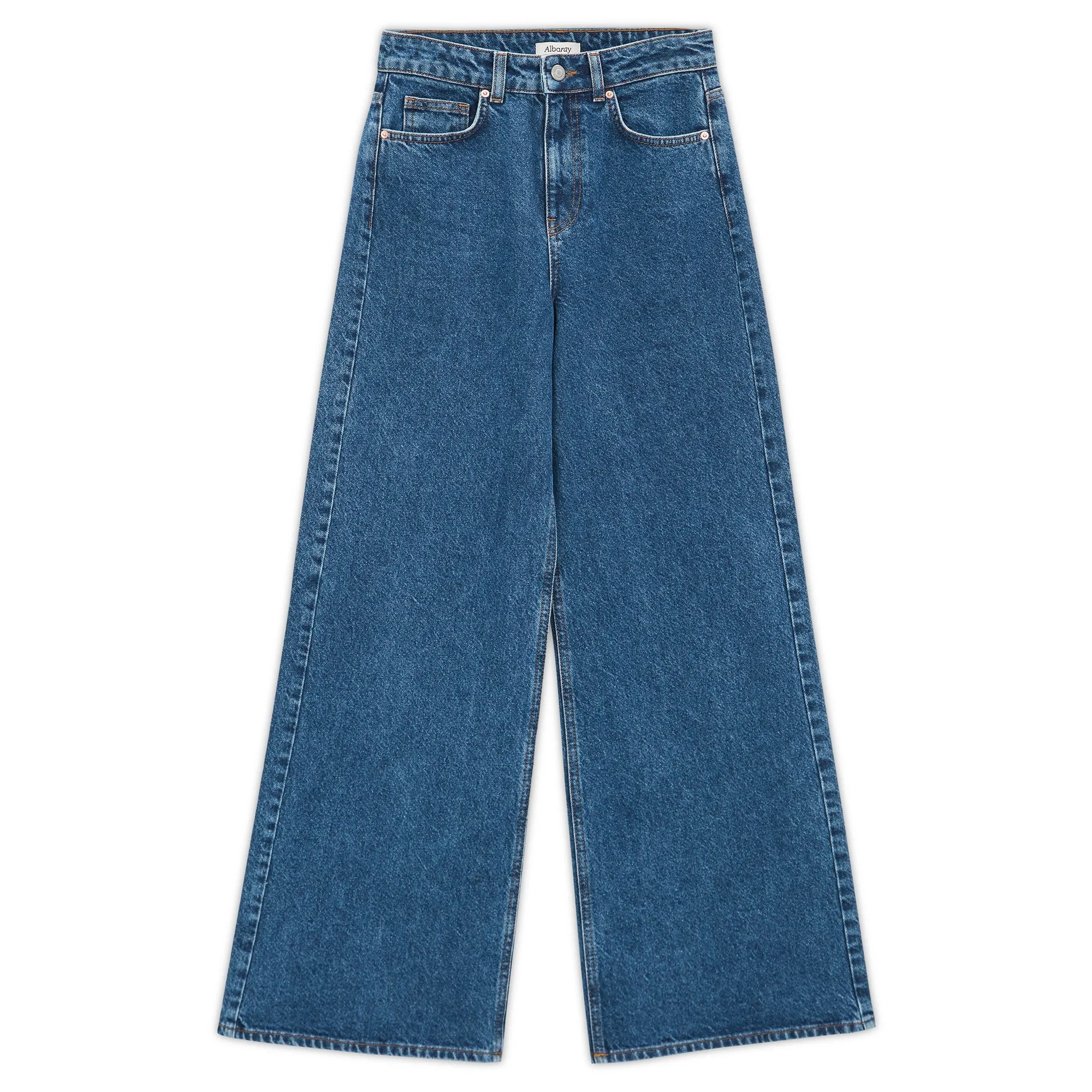Full Length Wide Leg Jeans in Indigo by Albaray