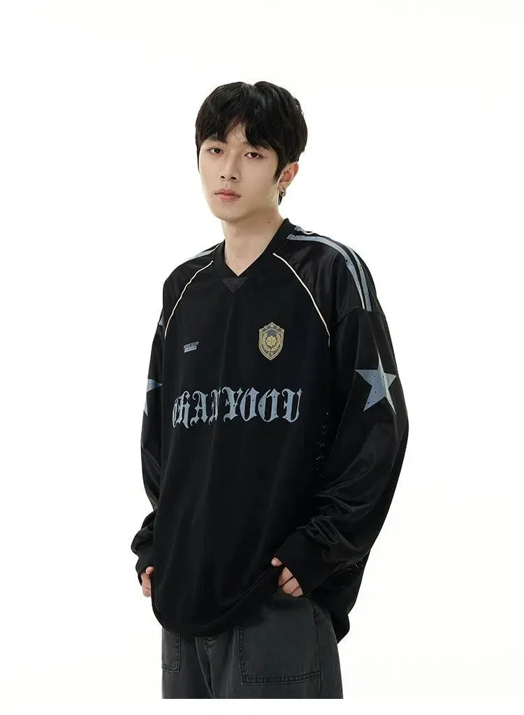 Goth Letters Relaxed Fit  Long Sleeve T-Shirt