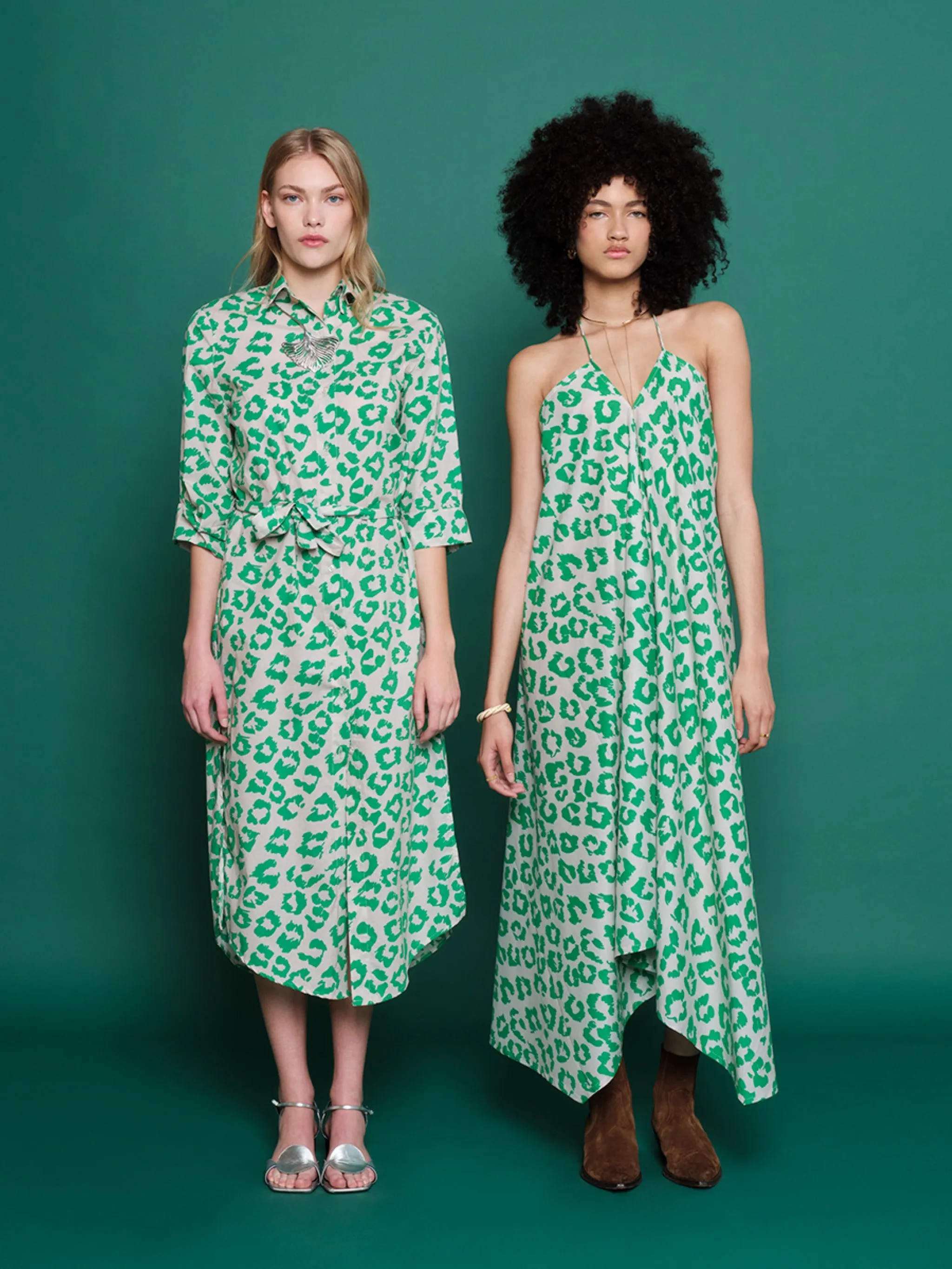 Green Leopard | Shirtdress