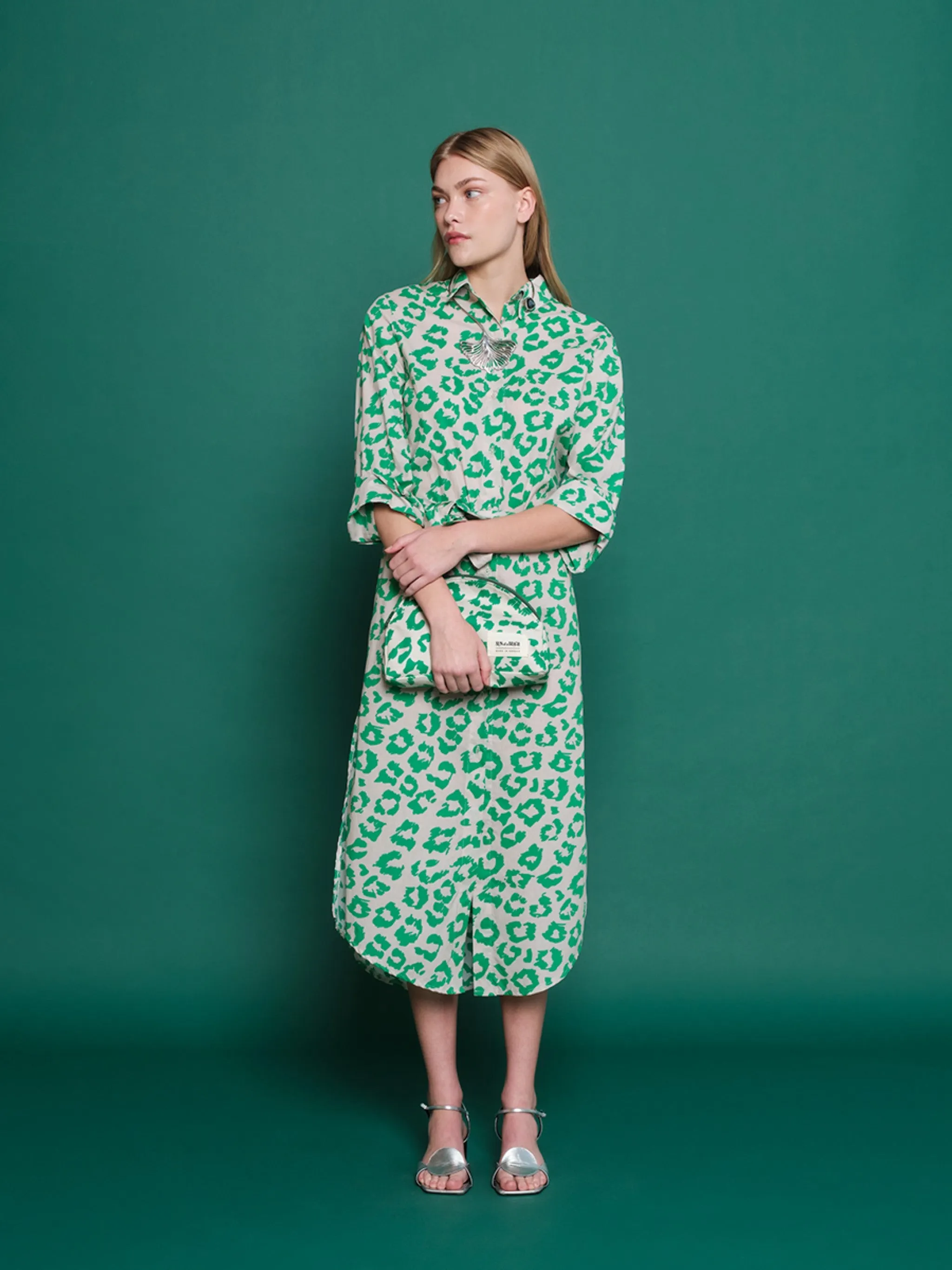 Green Leopard | Shirtdress