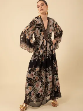 Hale Bob Women's ALANNA Patterned Maxi Dress In Black 4YPR652A Col BLK