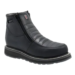 HAMMER 339 BLACK, prime leather, breathable lining , Double Libyan Density, oil and slip resistance, Short Boots 6" double Zipper.