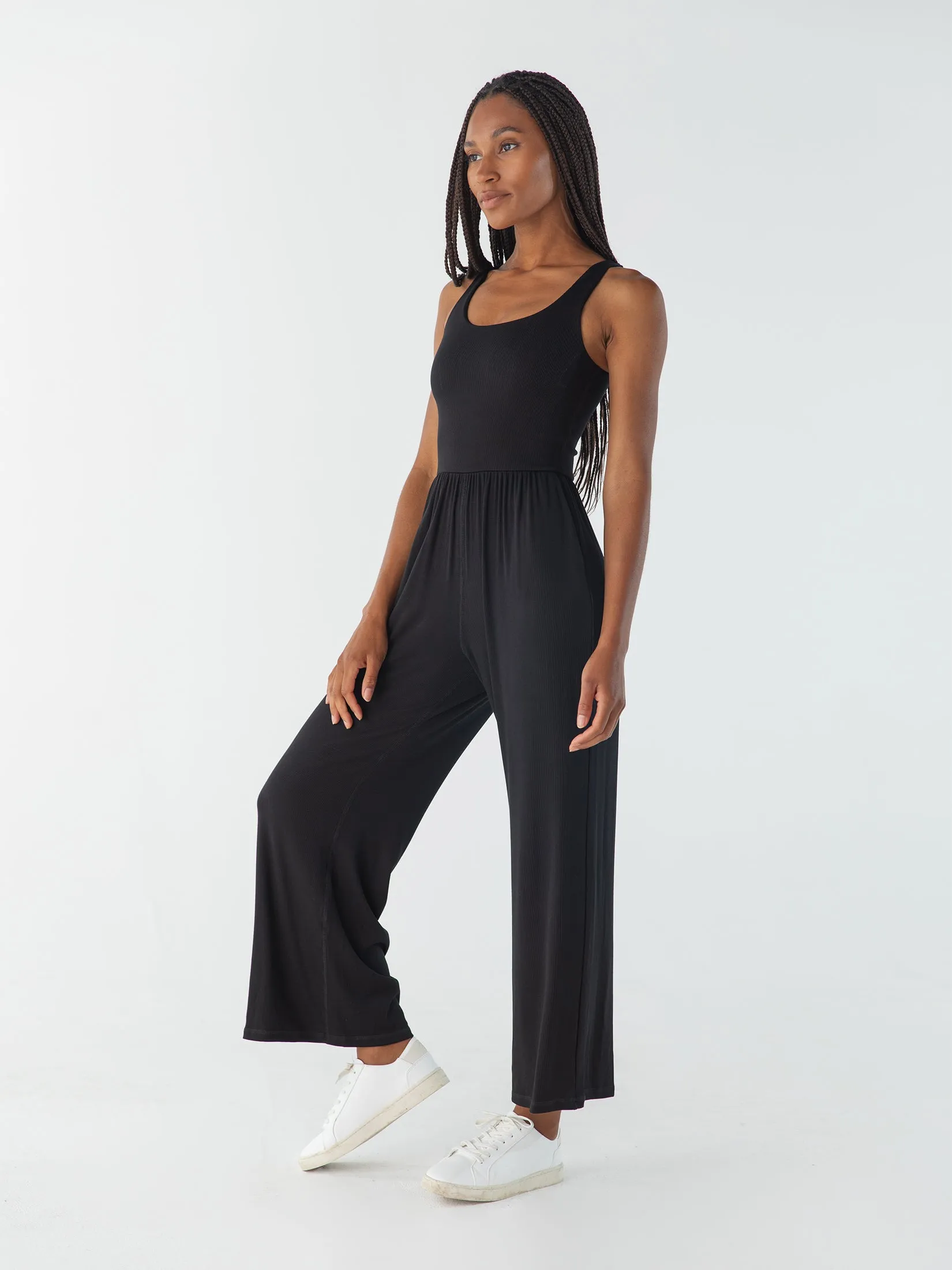 Hana Jumpsuit 2.0, Ribbed Black