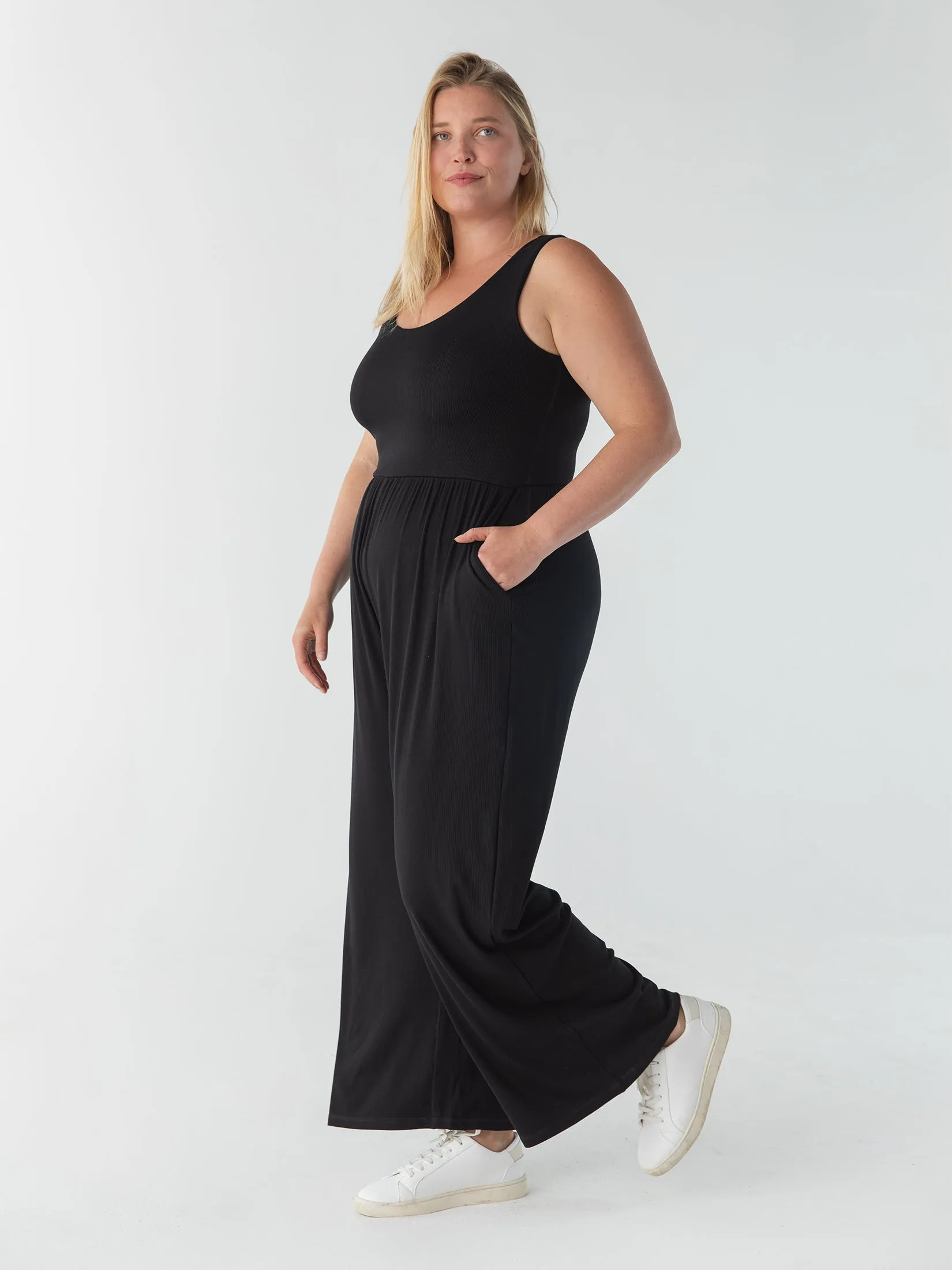 Hana Jumpsuit 2.0, Ribbed Black