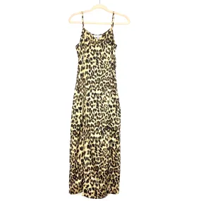 Hayden Animal Print Front Slits Slip Dress- Size S