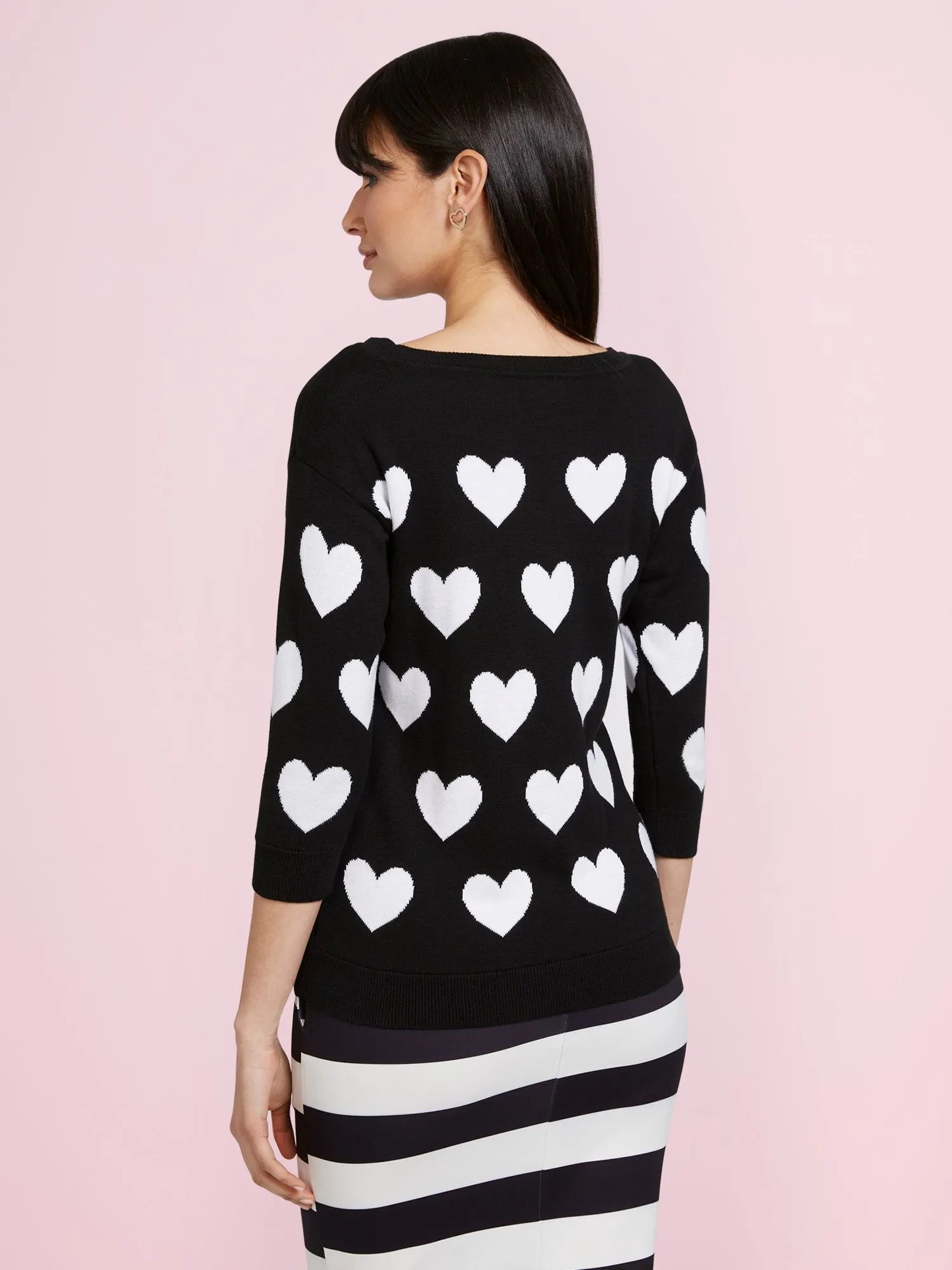 Heart-Print Tunic Sweater