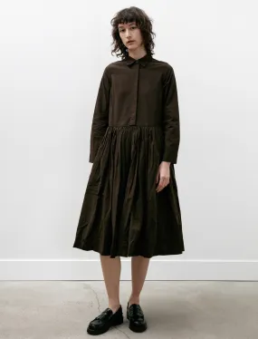 Helayane Rouch Dress Paper Cotton Dark Brown