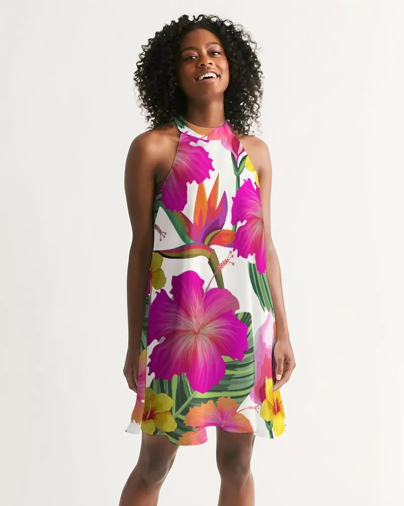 Hibiscus Floral Halter Dress
