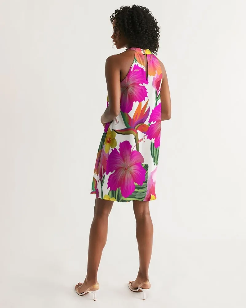 Hibiscus Floral Halter Dress