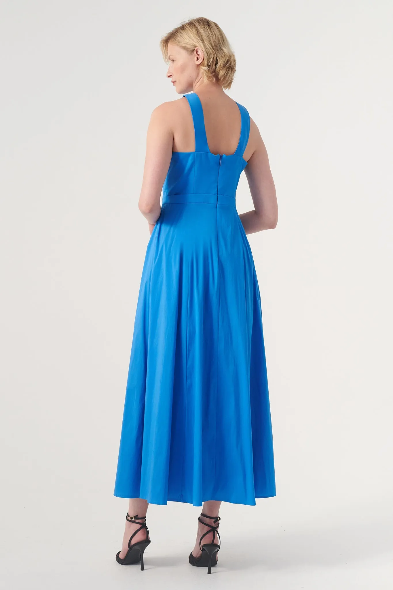 High-Neck Midi Dress