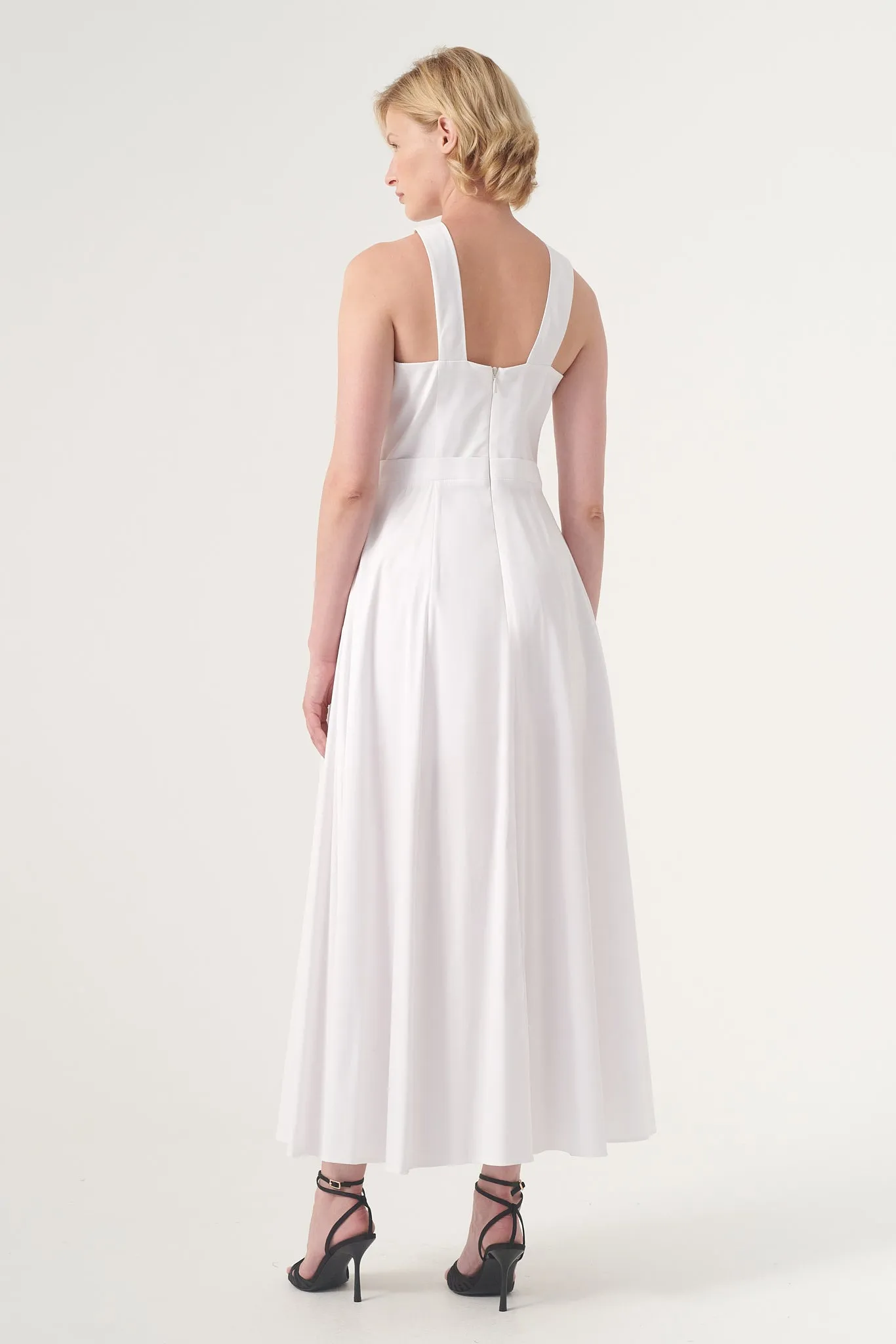 High-Neck Midi Dress