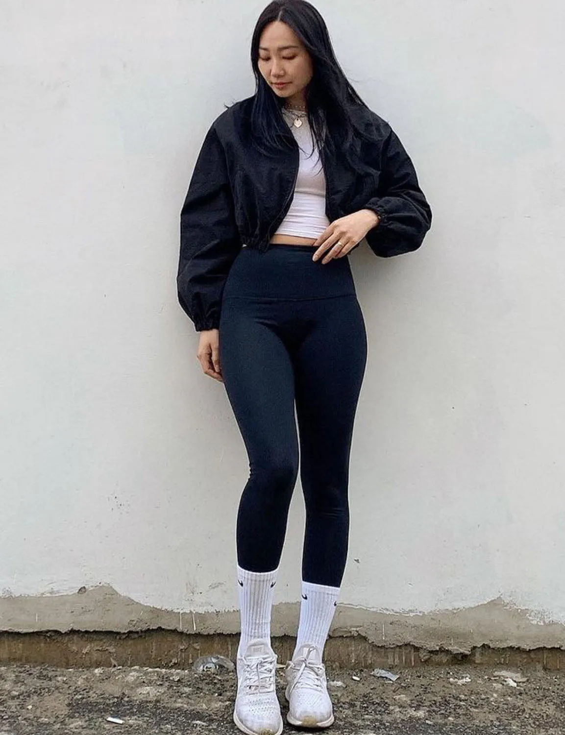 High Waist Biking Pants darknavy ins_Biking