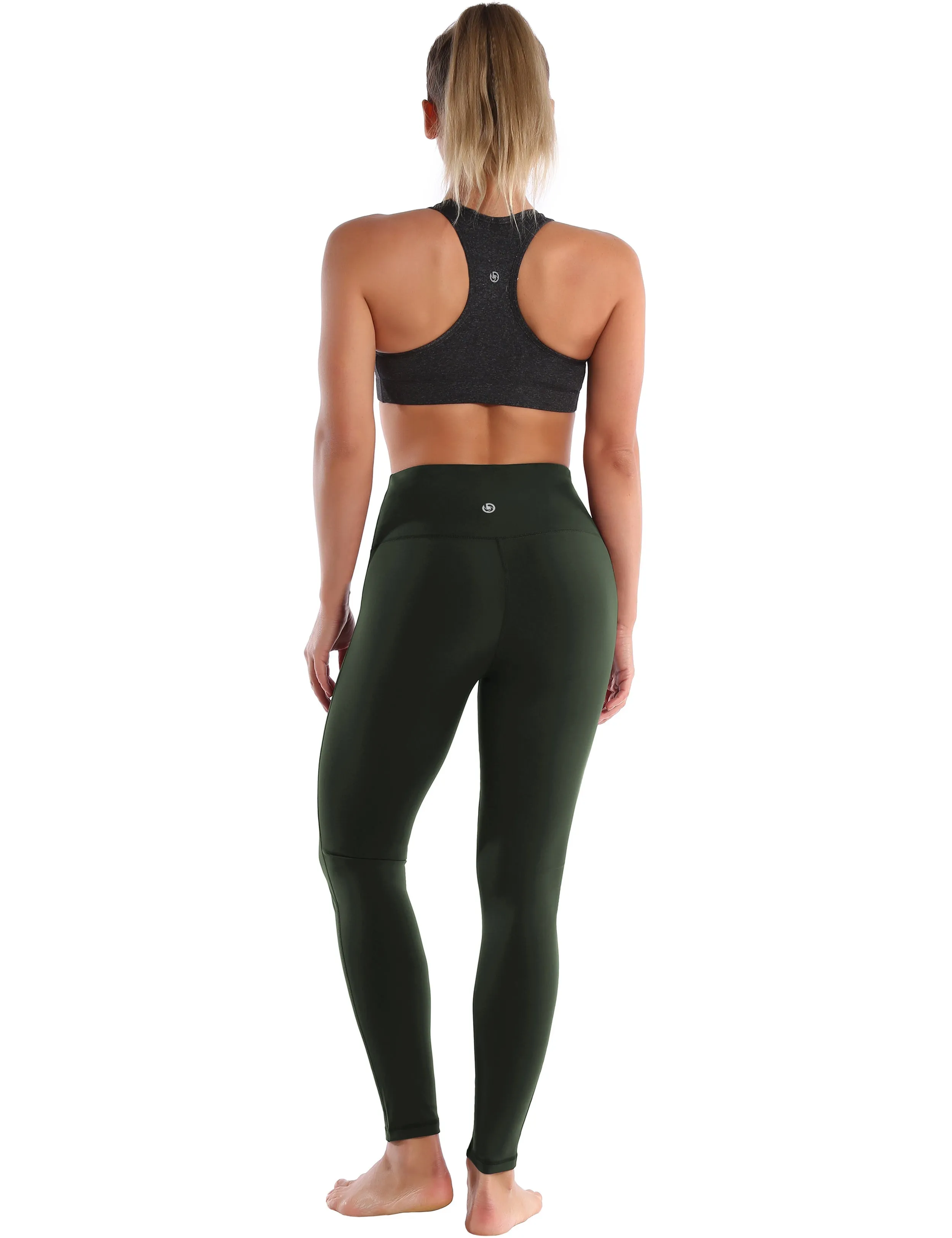 High Waist Side Line Biking Pants olivegray_Biking