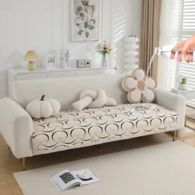 HOKIPO Water Repellent Sofa Seat Mat for 1/2/3 Seater - Natural Beige Abstract Art